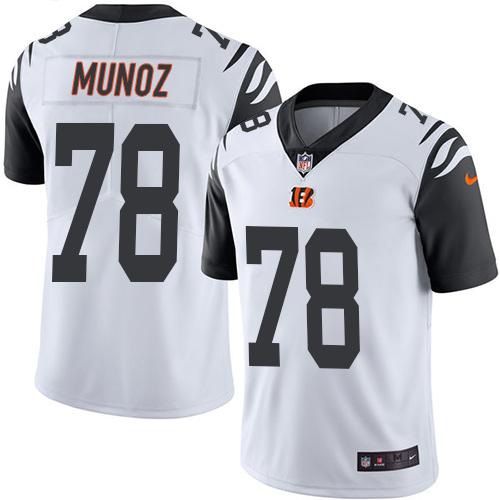 Nike Bengals #78 Anthony Munoz White Men's Stitched NFL Limited Rush Jersey - Click Image to Close